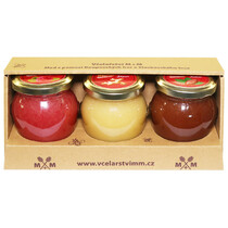 Medové krémy - malina, zázvor, kakao 3x250g
