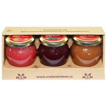 Medové krémy - malina, borůvka, skořice 3x250g