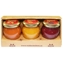 Medové krémy - jahoda, meruňka, borůvka 3x250g