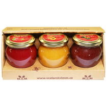 Medové krémy - malina, meruňka, ostružina 3x250g